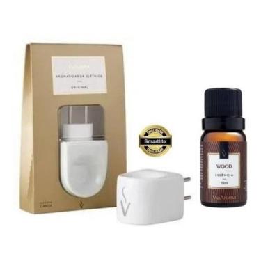 Imagem de Kit Difusor Aromatizador Eletrico de Porcela Via Aroma Com Essencia 10