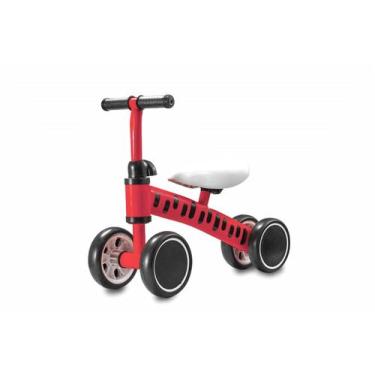 Imagem de Bicicleta de Equilibrio Infantil 4 Rodas Sem Pedal Vermelha até 24Kg M