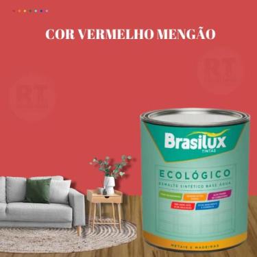 Imagem de Esmalte Sintético Brasilux Base Água Ecologico Cor Vermelho 800ML Bril
