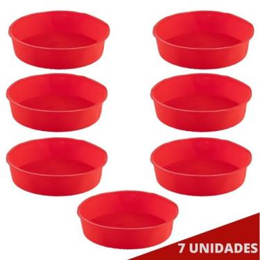 Imagem de Kit 7 Formas Silicone 24cm Redonda Sortida Bolo Sobremesa - QUALITY HO