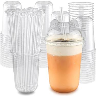 Imagem de Conjunto de copos de plástico descartáveis Qsqwsuye 16 onças e 50 com 