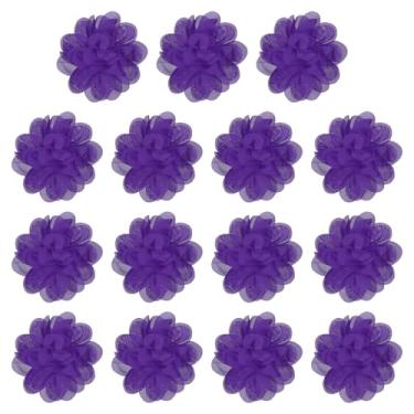 Imagem de YELARXI Flores de chiffon, apliques de tecido de costura, apliques de flores de chiffon - adequado para (mulheres/artesanato faça você mesmo/tiaras/acessórios de cabelo/casamento/festa/corsage) pacote