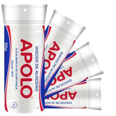 Imagem de KIT 4 ALGODAO DISCO 35GR APOLO USO MAQUIAGEM MANICURE PEDICURE SALAO E FACIAL
