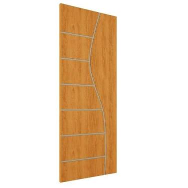 Imagem de Porta De Madeira Frisada U.v 210cm X 80cm - R10s Cerejeira - MÓVEIS AQ