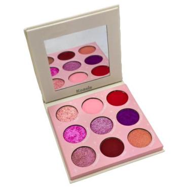 Imagem de Paleta de Sombra Rosa Koasis 9 Cores Vibrantes Maquiagem alta pigmenta