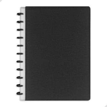 Imagem de Caderno Inteligente com 11 Discos Grande 22x30cm, Mágico 80 Folhas Com Elástico para Escola Faculdade ou Trabalho Premium (Preto)