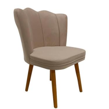 Imagem de Cadeira Decorativa Pétala Reta Veludo Premium Pés Retrô - Bela Móveis,