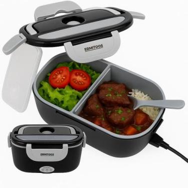 Imagem de Marmita Elétrica Marmiteira Térmica Bivolt Com Porta Colher Compacta e