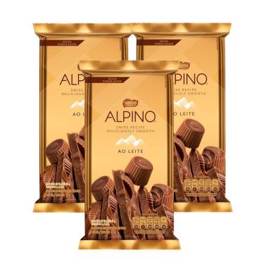 Imagem de Kit 3 Chocolate Nestlé Alpino ao Leite com 85g