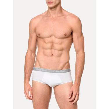 Imagem de Cuecas Calvin Klein Brief Cotton Print Branca Pack 2UN, L/G