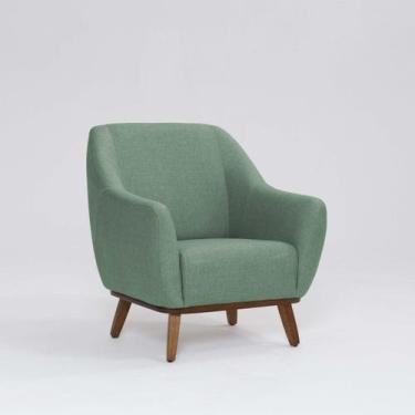 Imagem de Poltrona Tecido Linho Base Madeira Paloma - Domi