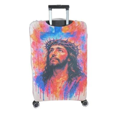 Imagem de Capa para Mala de Viagem Proteção e Identificação com Estampa Cristã G