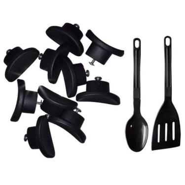 Imagem de Pomel Pegador Puxador Tampa De Vidro Panela Kit 10 Peças