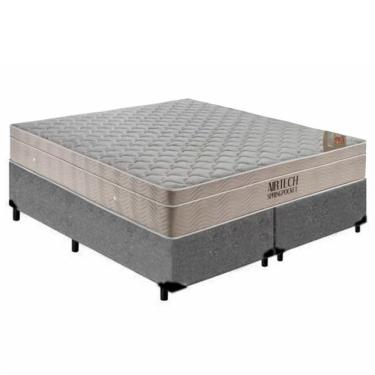 Imagem de Cama Box Base Casal Bipartido Molas Ensacadas Airtech Spring 138x188 Cinza - Ortobom
