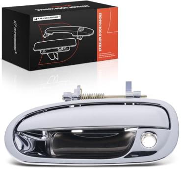 Imagem de A-Premium Maçaneta externa dianteira esquerda do lado do motorista com fechadura compatível com Honda Civic 1996 1997 1998 1999 2000, prata
