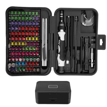 Imagem de Conjunto de ferramentas de chave de fenda de precisão de 132 peças, kit de mini chave de fenda inclui 108 bits com identificação codificada por cores, kits de ferramentas de chave de fenda manual