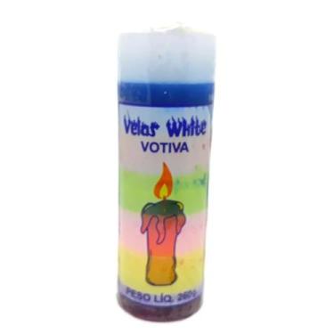 Imagem de Vela 7 Dias Votiva Bicolor Colorida Ritual Devoção Amor Parafina Diver