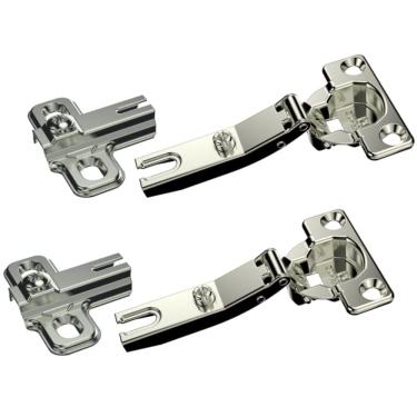 Imagem de Dobradiça Caneco 35X10mm Braço Curvo Sem Pistão Slide On Calço H2 Níquel 2 Peças Embalagem Autosserviço - 06922.0094.10 - SOPRANO