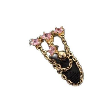 Imagem de Piercing De Umbigo Dourado Ouro Pendurado Estrela Invertido - De Castr