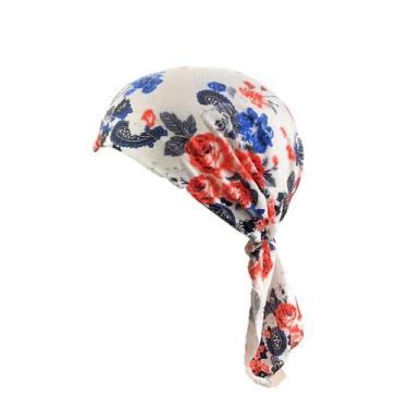 Imagem de Gorro feminino babado câncer quimio chapéu cachecol turbante cabeça en