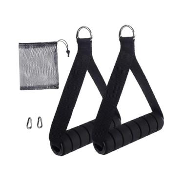 Imagem de Colaxi 2 peças de alças de exercício, acessórios de ginástica para serviços pesados, alças de faixa de resistência para de polia, equipamento de, Preto