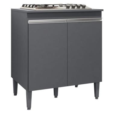 Imagem de Balcao Com Tampo Cooktop 79 cm 2 Portas Andreia Cinza REAJL