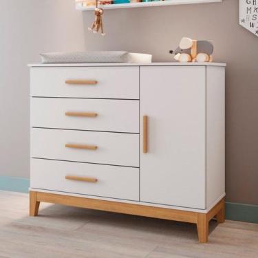 Imagem de Comoda Fraldário para Quarto de Bebê Mdf Hellen - Carolina Baby
