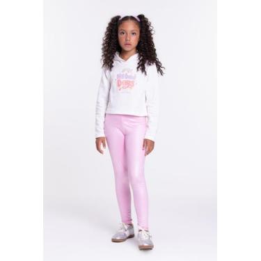 Imagem de Conjunto Moletom Infantil Menina Cropped No Bad Days Off-White - Vida 