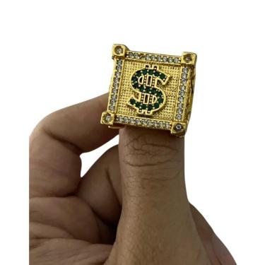 Imagem de Anel Cifrão Cravejado Ajustável - Banhado A Ouro 18K