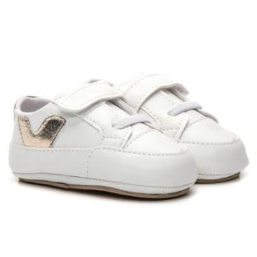 Imagem de Sapato Tênis Conforto Bebe Baby Menino Primeiros Passos Dourado-Feminino