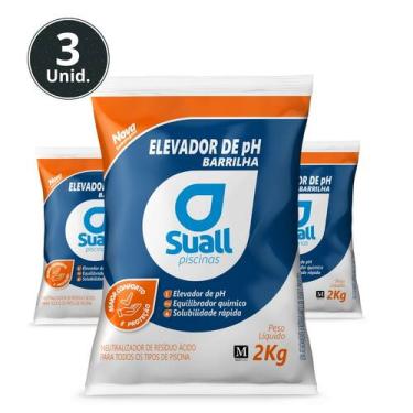 Imagem de kit 3 unid ELEVADOR DE pH TRADICIONAL Barrilha Suall 2kg