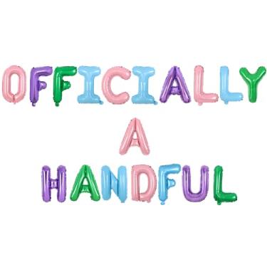 Imagem de Oficialmente um punhado de decorações de 5º aniversário preto oficialmente um punhado de balão balão de letras coloridas para festa de cinco anos oficialmente um punhado de suprimentos de 5º