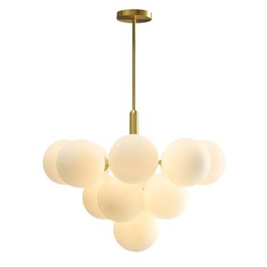 Imagem de Lustre de vidro LED Decoração de sala de estar Lustre de sala de jantar interna, decoração moderna