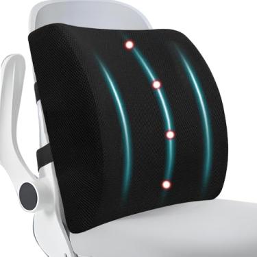 Imagem de Encosto Lombar, Almofada De Apoio Lombar Para Cadeira De Escritório, Espuma Viscoelástica, Alívio Da Dor Nas Costas, Almofada Para Cadeira Com Alça Ajustável E Cap