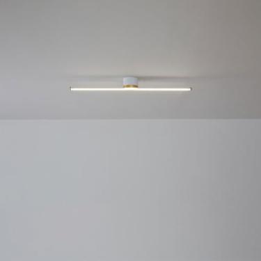 Imagem de Luminária de teto linear minimalista semi-embutida, lustre LED, luminária de corredor, faixa longa, rente ao teto, lâmpadas para sala de estar, quarto, escritório