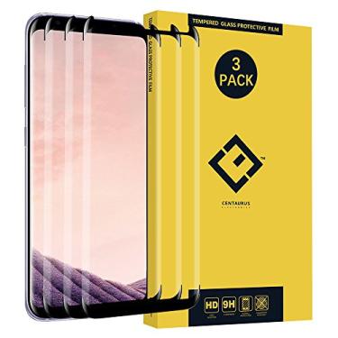 Imagem de (Pacote com 3) Película protetora de tela compatível com Samsung Galaxy S8 Plus, [cobertura total] [à prova de estilhaçamento] Película protetora de vidro temperado transparente HD compatível com