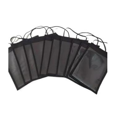 Imagem de Kit com 10 Pastas Sanfonadas Organizadoras A4 em Plástico com Divisórias para Documentos - Porta Ordens de Serviço, Uso Escolar e Escritório(PRETO,A4 (24x34cm))