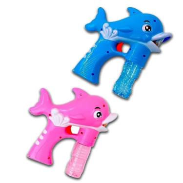 Imagem de Lança Bolhas De Sabão Pistola Lançador De Bolinhas Golfinho Rosa (Rosa)