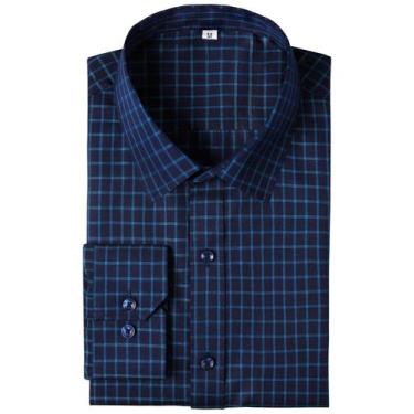 Imagem de Camisa social GIANEN Wrinkle Free Plaid Gingham Check para homens - GI