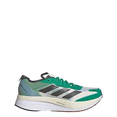 Imagem de adidas Tênis masculino Adizero Boston 11, Matiz branca/núcleo preto/verde quadrado, 15