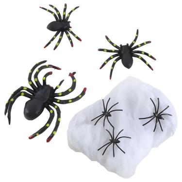 Imagem de Teia Aranha Hallowen 6 Tarantulas Decoraçao Festa Dia Das Bruxas Pegadinha Susto Piada...