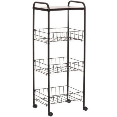 Imagem de Fruteira 3 Cestos Com Tampo De Madeira Black