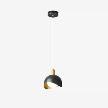 Imagem de YQSLQZZ Luminária pendente pequena de casa de fazenda vintage em latão escovado moderno para sala de jantar, luminária decorativa de cabeceira para quarto, luzes de teto suspensas