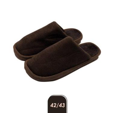 Imagem de Pantufa Adulto Marrom 42/43 Super Confortável Macia - REDSTAR
