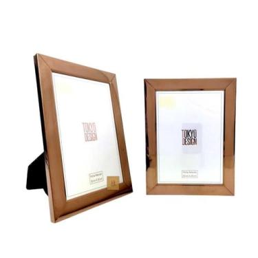Imagem de Porta Retrato Metalizado Luxo 15x20 Moldura de Fotos - Tokio Design, R
