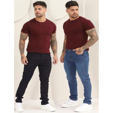 Imagem de Kit 2 Calças Jeans Lisa Masculina Skinny Com Lycra A- 133/151 - Amar D