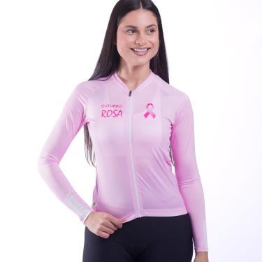 Imagem de Outubro Rosa - Camisa Ciclismo Feminina Sport Márcio May Manga Longa