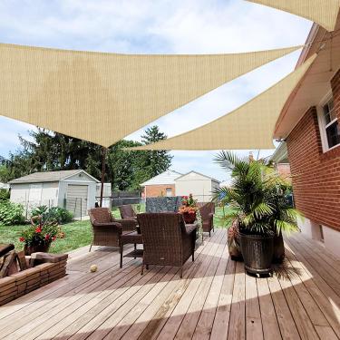 Imagem de Patio Guarda-Sol Paradise 6' X, Cobertura Triangular, Tecido Permeável, De Bloqueio Luz Solar, Deck Hdpe, Toldo Para Quintal Externo, Pérgolas, Sombreamento Telhado, Areia