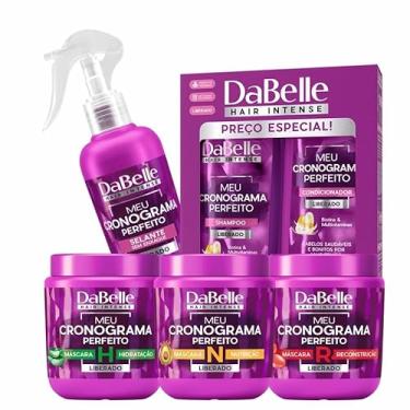 Imagem de Dabelle Meu Cronograma Perfeito Shampoo Condicionador + Máscara Hidratação Nutrição Reconstrução + Selante Termoativado