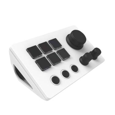 Imagem de BaotyJie Deck de controle de fluxo ações de gatilho inteligentes com 6 teclas macro LCD personalizáveis ​​Deck de teclado macro de streaming para podcasting, Branco